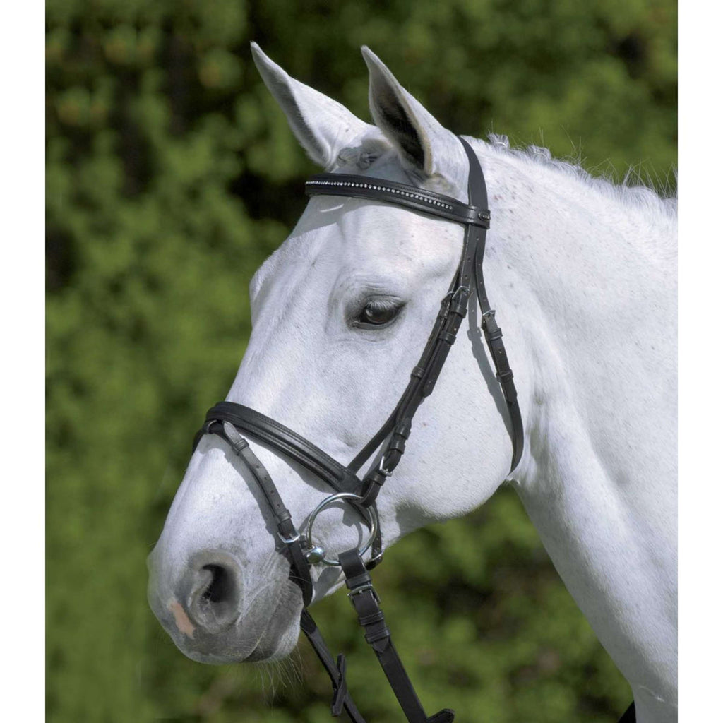 Star Snaffle Bridle Diamond English Combined Black