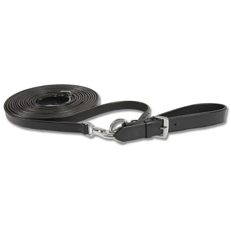 Star Draw Reins 15mm Leather Black