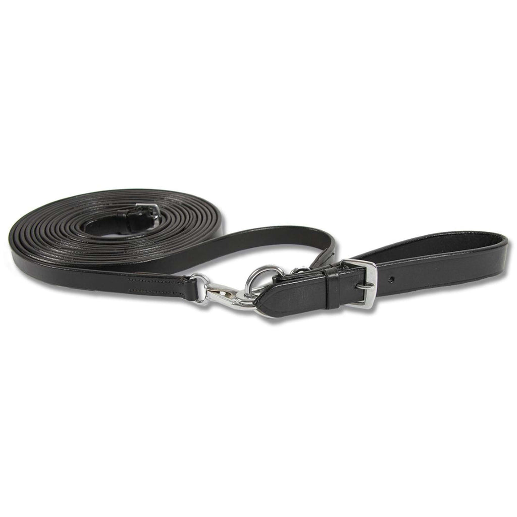 Star Draw Reins 15mm Leather Black