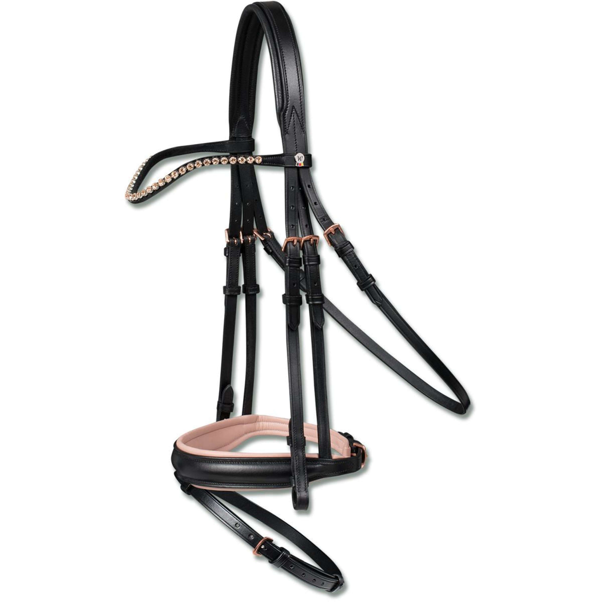 Waldhausen Snaffle Bridle X-Line Rosé English Combined Black