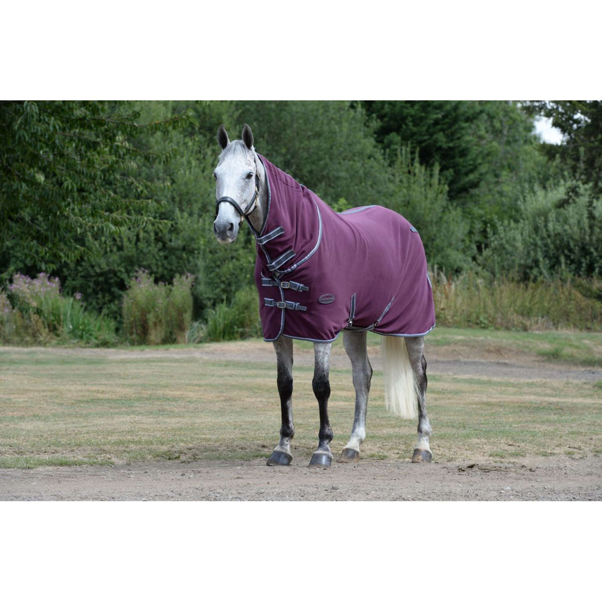 Weatherbeeta Fleece Rug Cooler Combo Neck Maroon/Grey/White