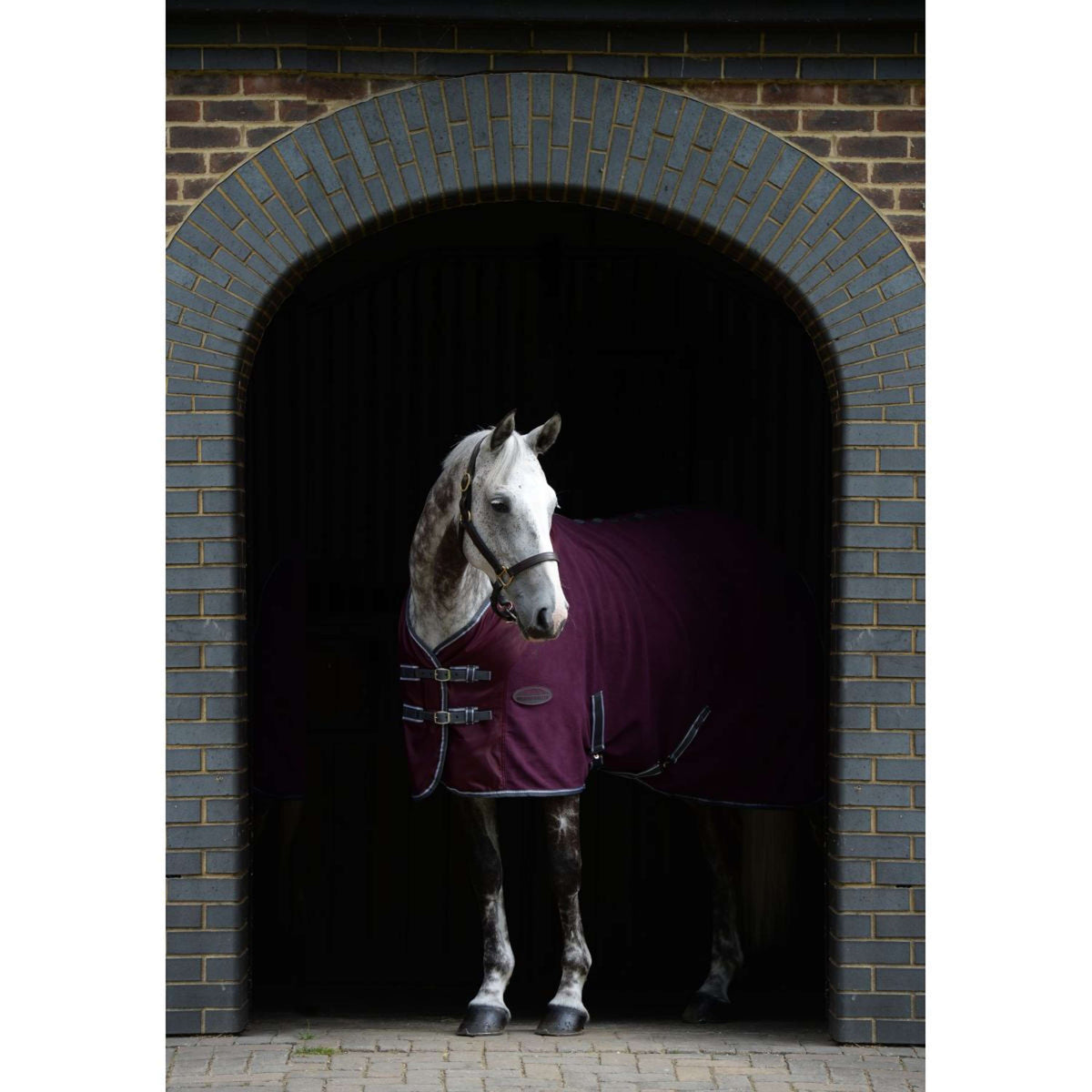 Weatherbeeta Fleece Rug Cooler Standard Neck Maroon/Grey/White