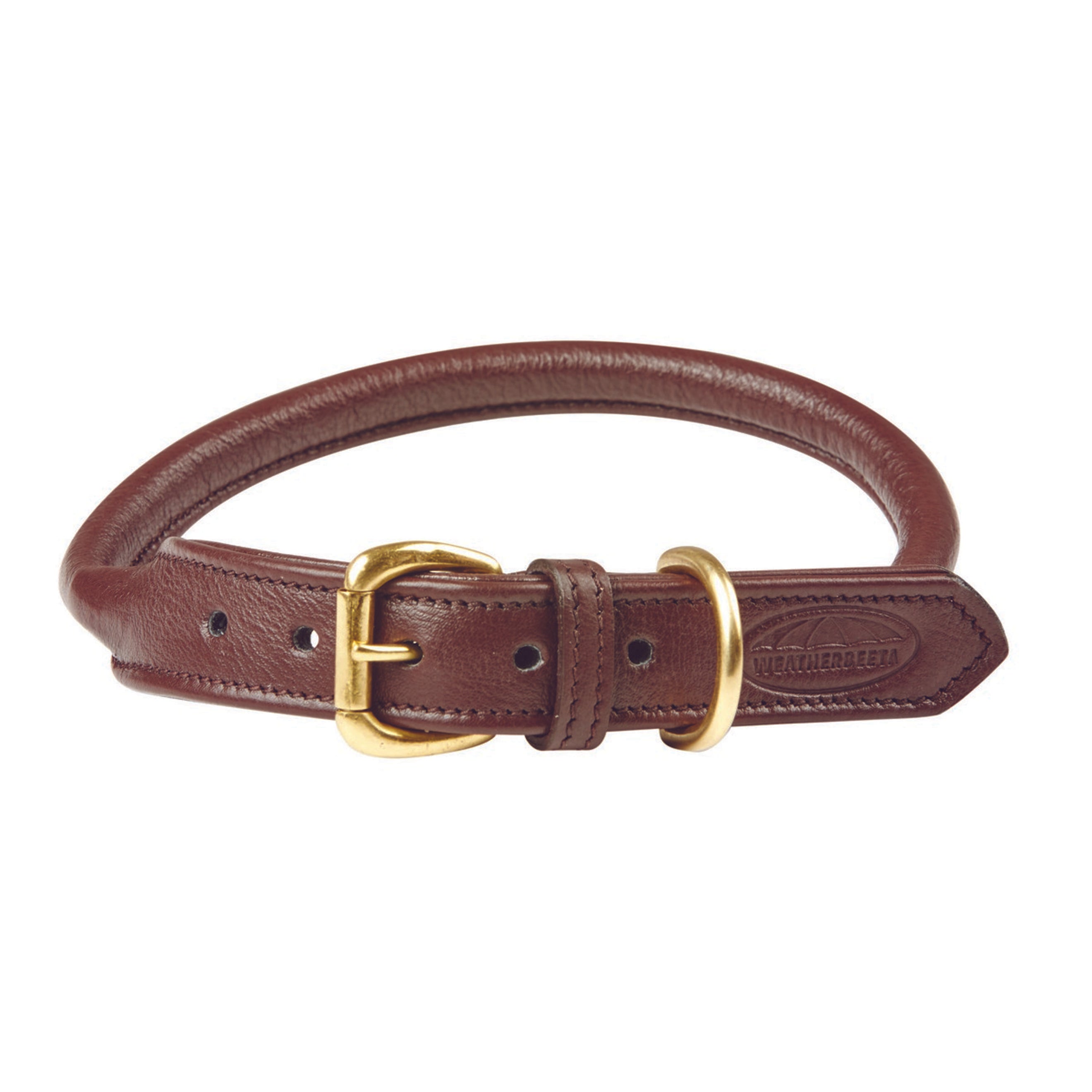 WeatherBeeta Dog Collar Rolled Leather Brown WeatherBeeta Dog Collar Rolled Leather Brown