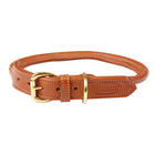WeatherBeeta Dog Collar Rolled Leather Tan
