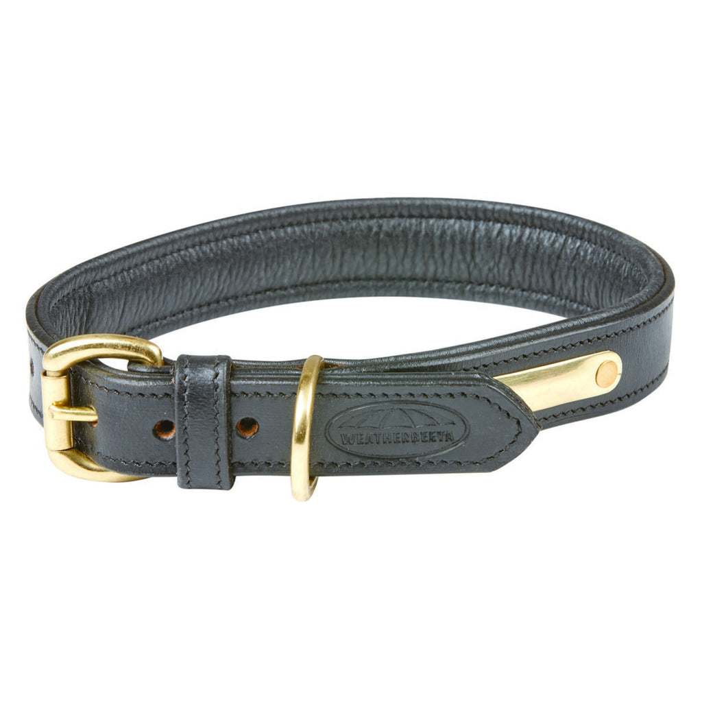 WeatherBeeta Dog Collar Padded Leather Black