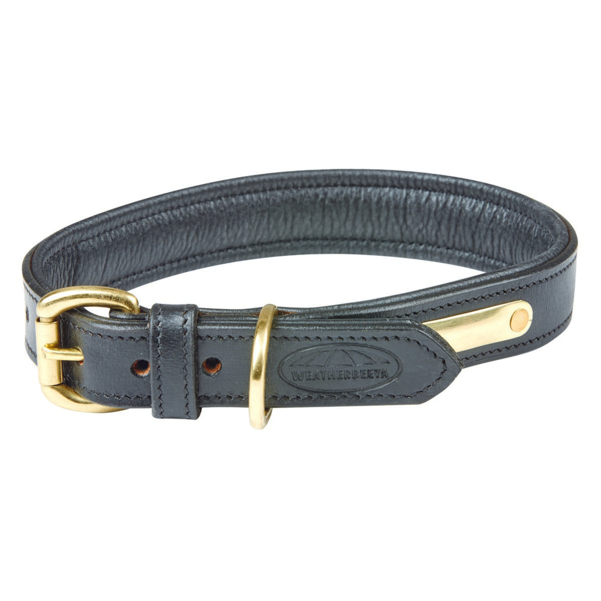 Weatherbeeta Dog Collar Padded Leather Black