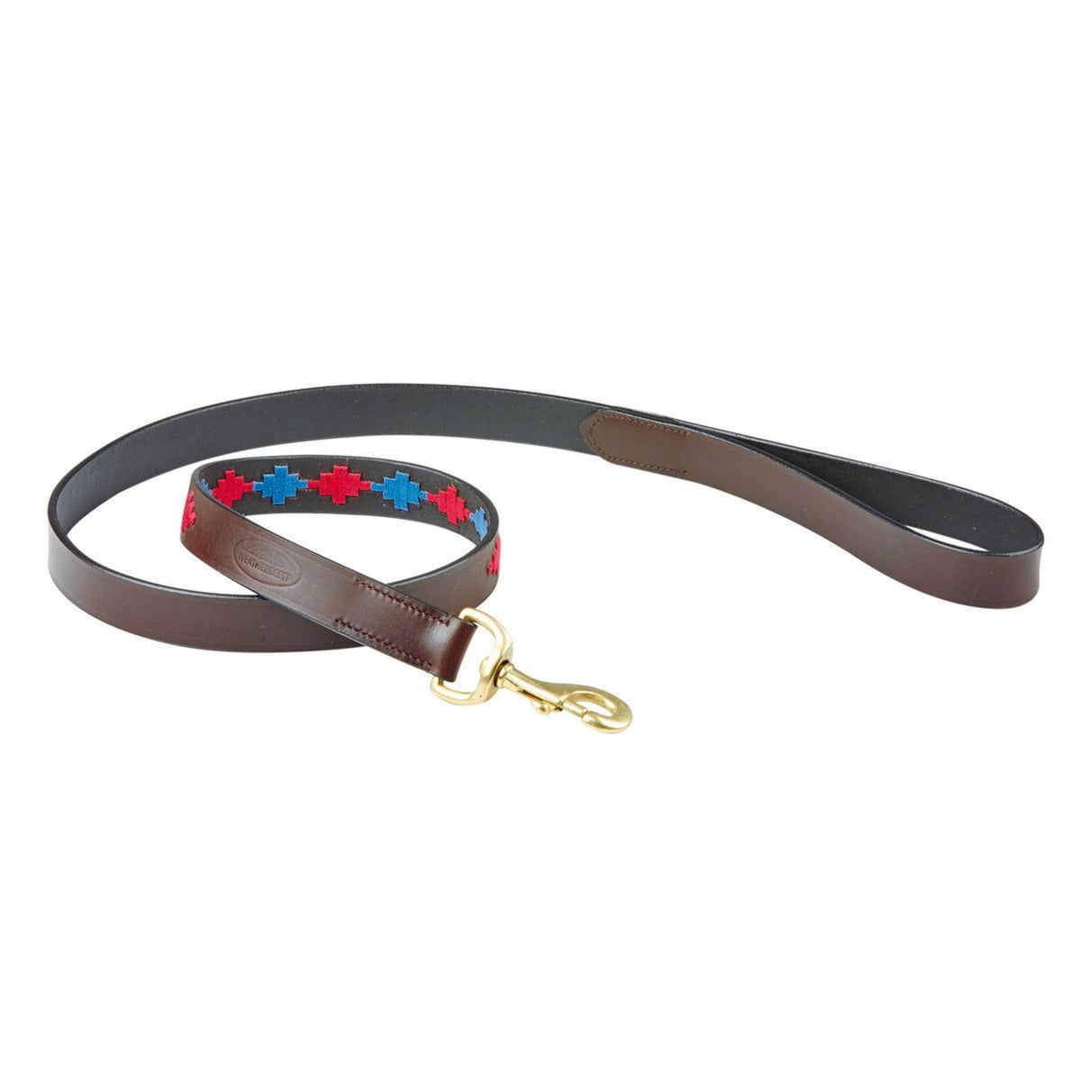 Weatherbeeta Dog Leash Polo Leather Beaufort/Brown/Pink/Blue