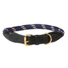 WeatherBeeta Dog Collar Rope Leather Navy/Brown