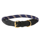 WeatherBeeta Dog Collar Rope Leather Navy/Brown