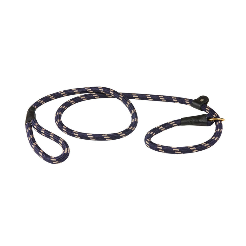 WeatherBeeta Slip Dog Lead Rope Leather Navy/Brown