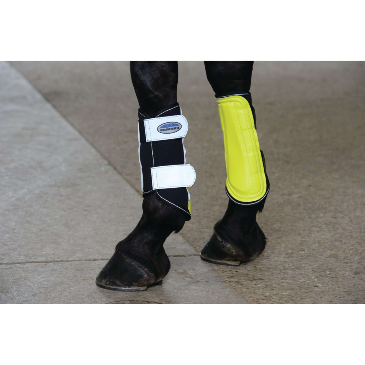 Weatherbeeta Tendon Boots Reflective Single Lock yellow/silver