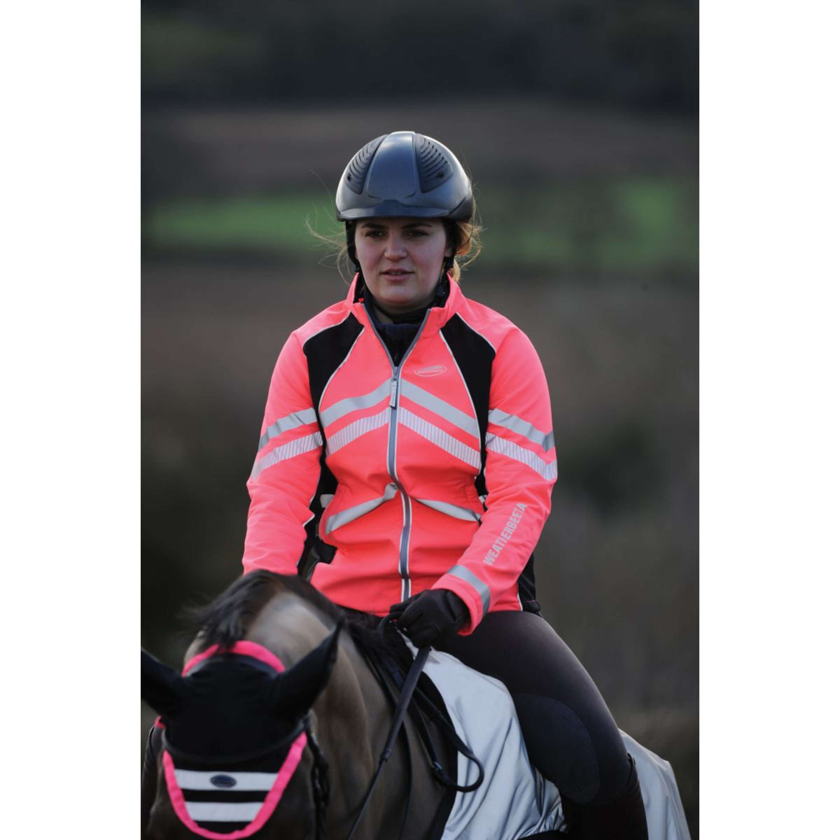 Weatherbeeta Jacket Reflective HiVis Softshell Fleece Lined Pink