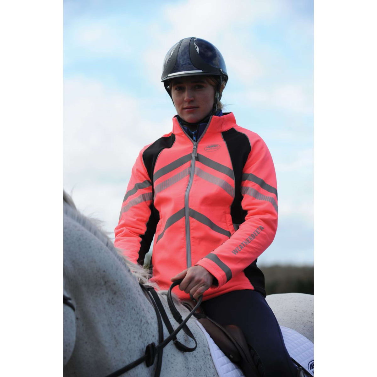 Weatherbeeta Jacket Reflective HiVis Softshell Fleece Lined Pink