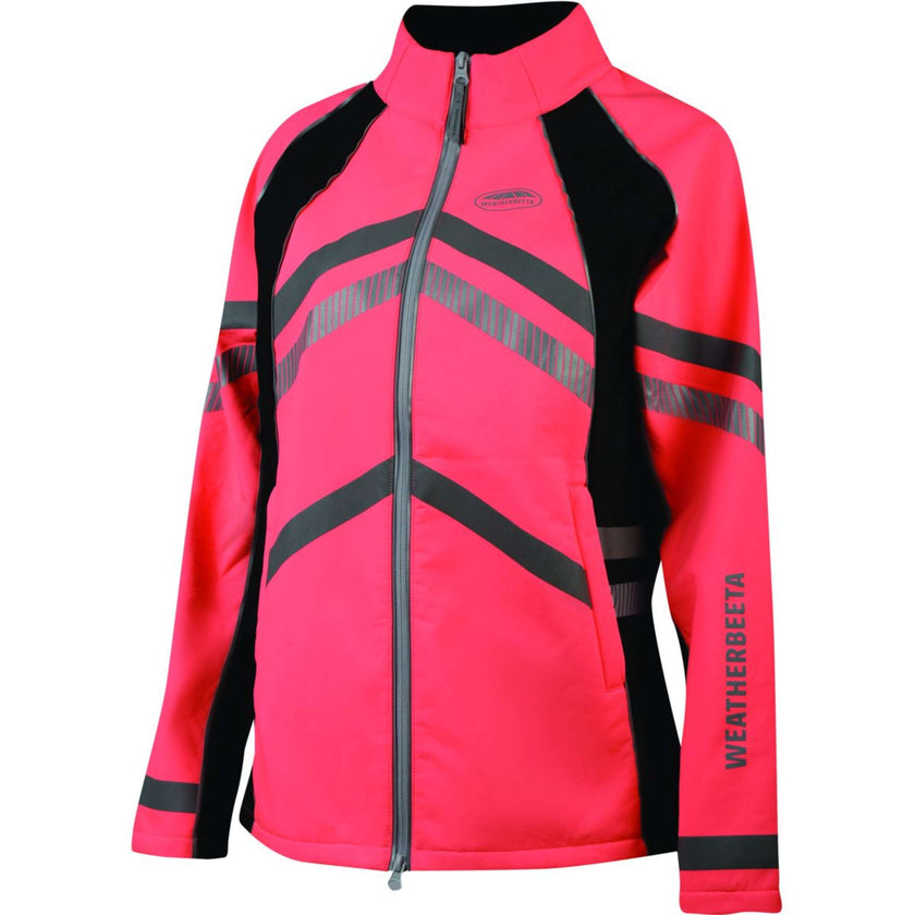 Weatherbeeta Jacket Reflective HiVis Softshell Fleece Lined Pink