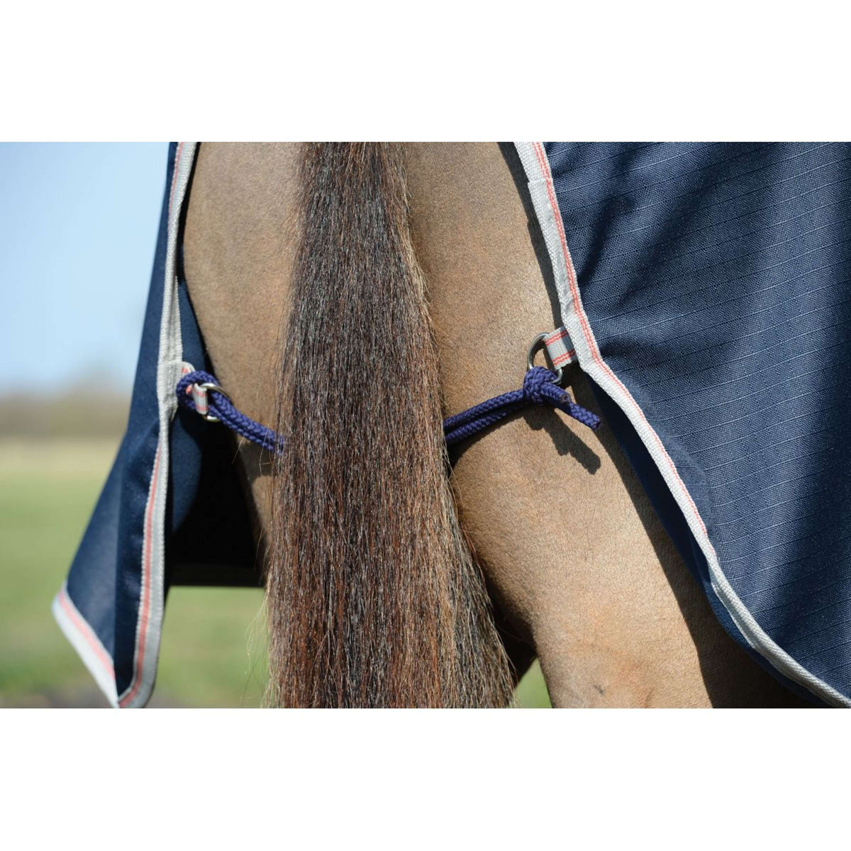 Weatherbeeta Exercise Rug Essential Fleece Lined Quarter Navy/Silver/Red