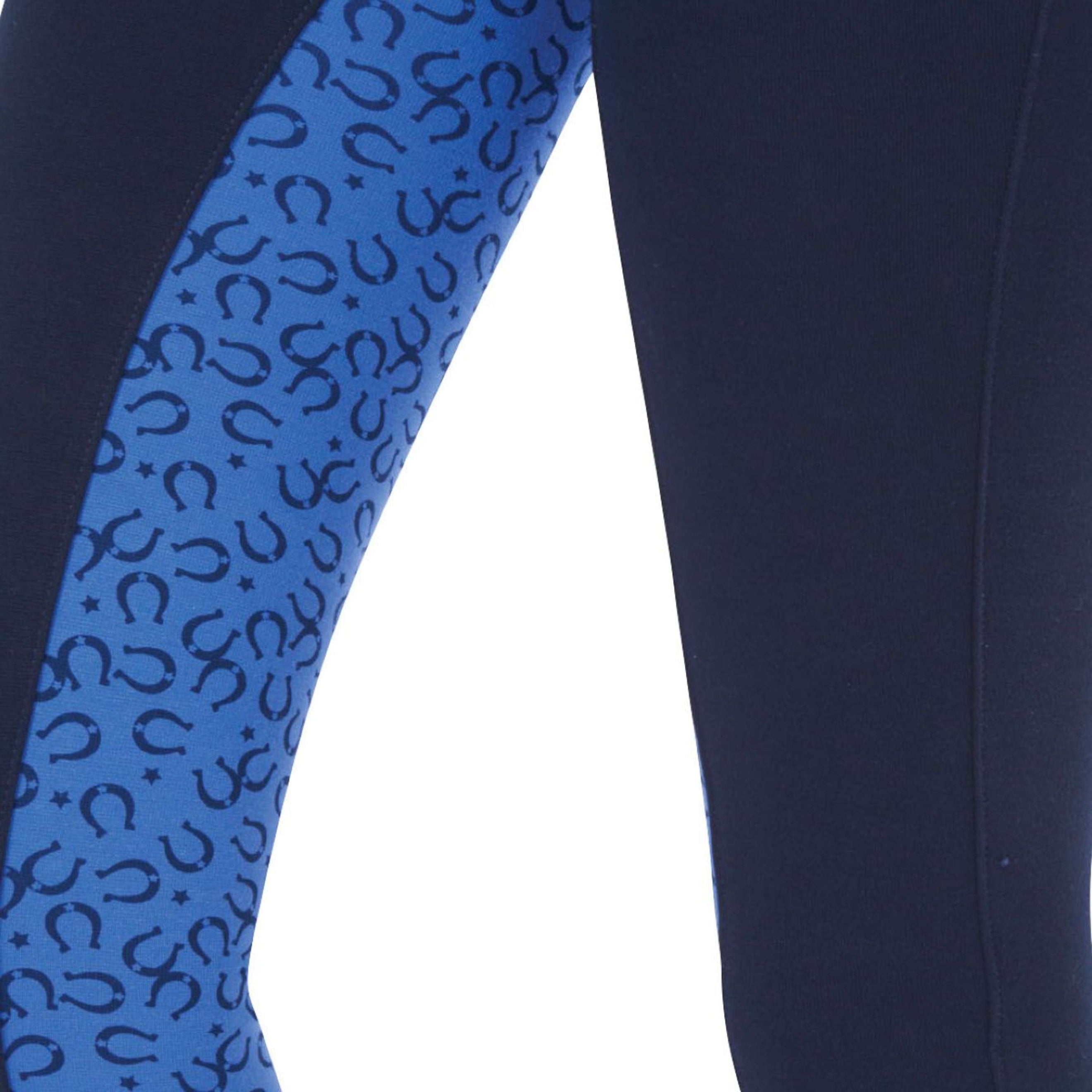 Saxon Breeches Euro Seat II Kids Navy/Blue Horseshoe Print