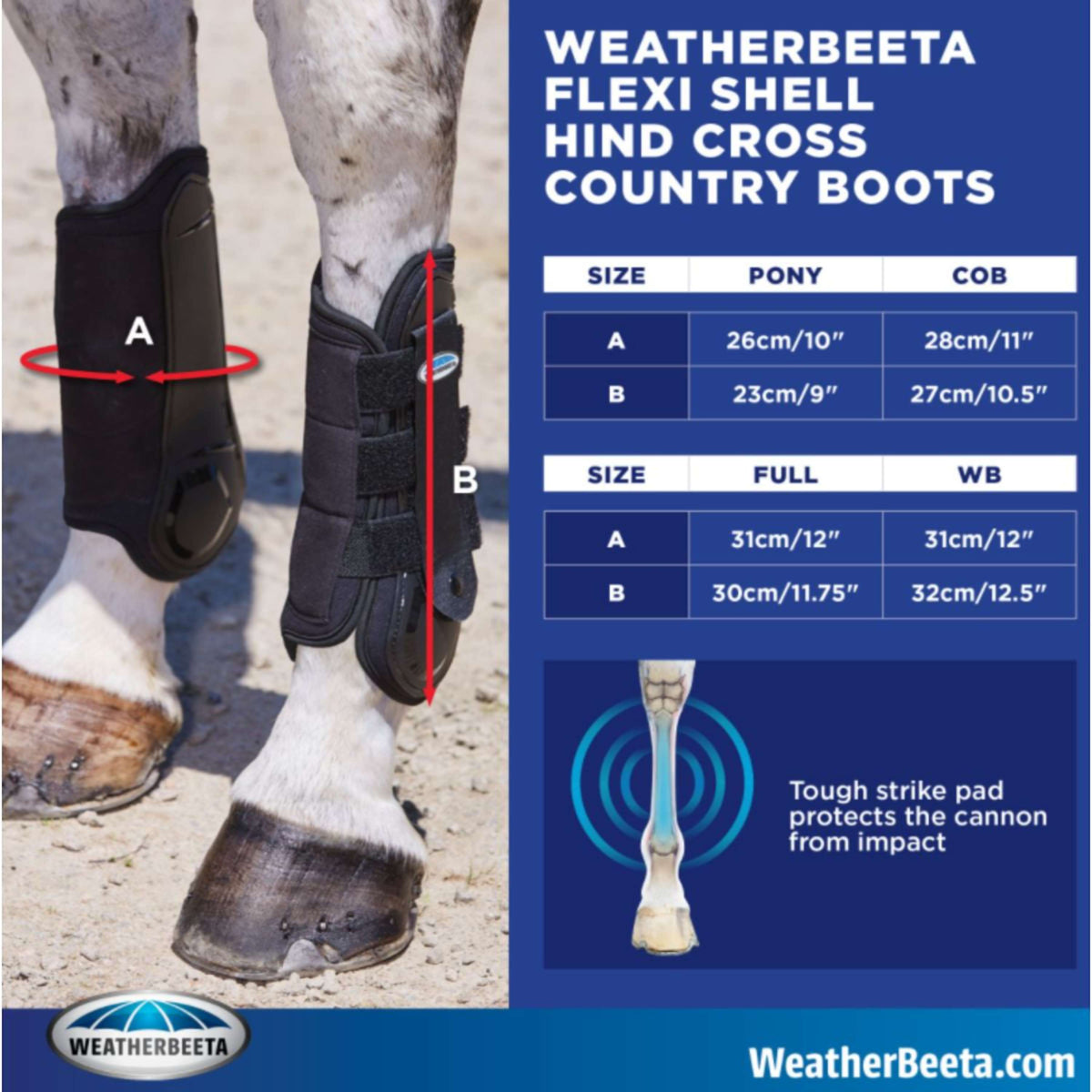 Weatherbeeta Leg Protectors Hind Cross Country Flexi Shell Black