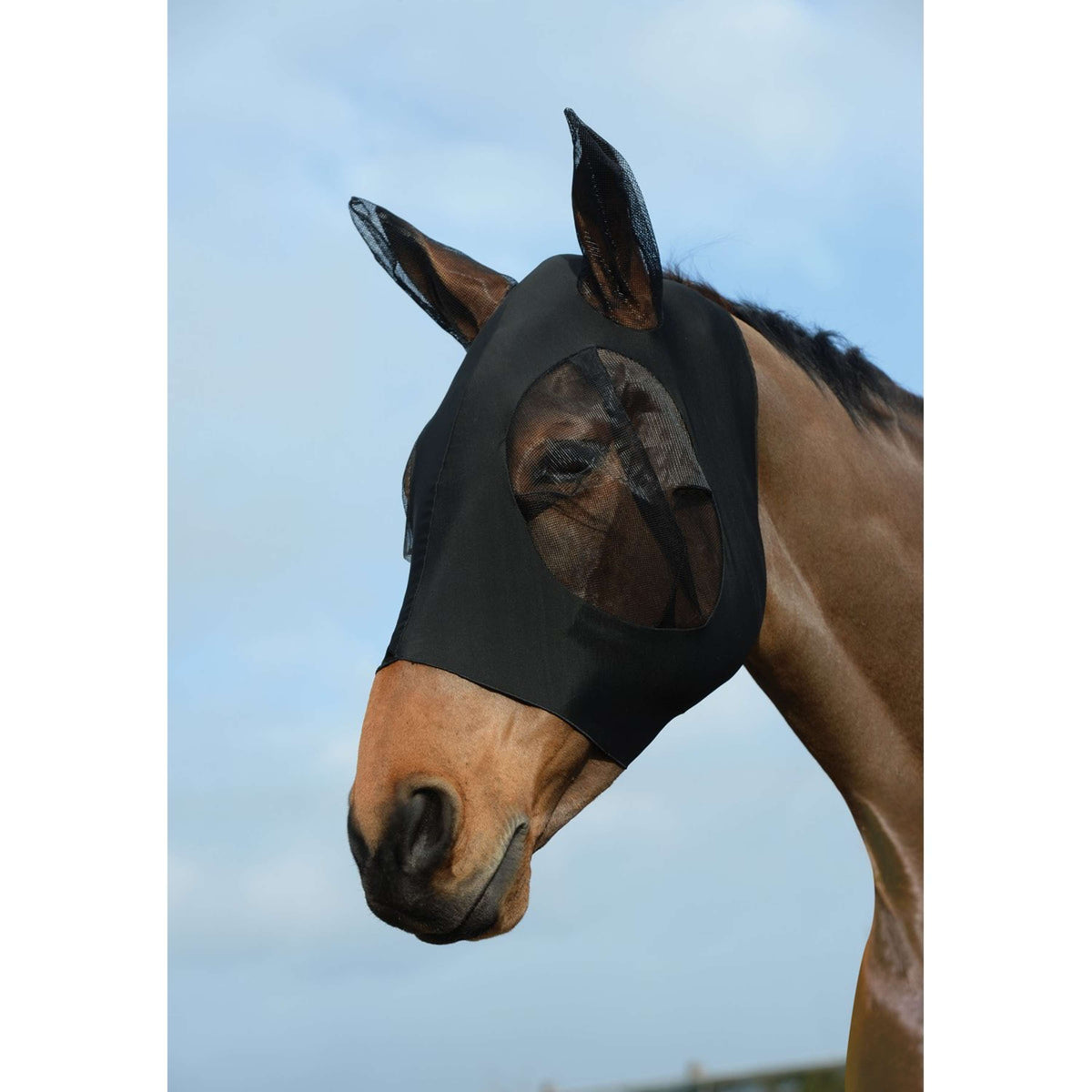 Weatherbeeta Fly Mask Stretch Bug Eye Saver with Ears Black/Black