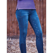 Dublin Breeches Shona Full Grip Denim Print Silicon Light Blue Denim