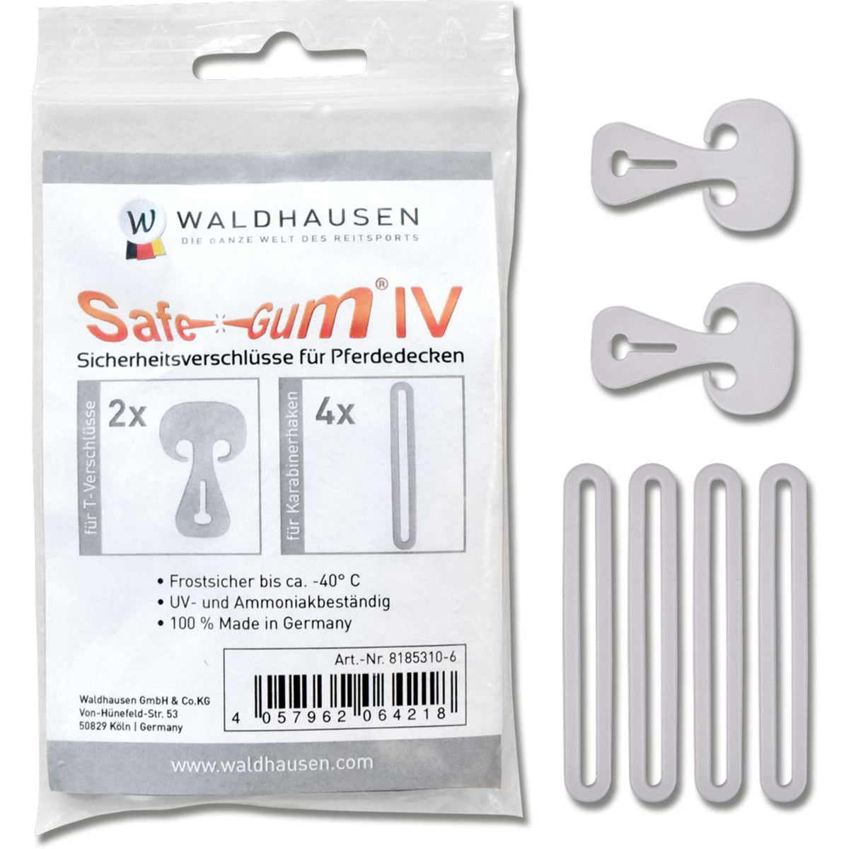 Waldhausen Safety Clasp Safe-Gum Silver Grey