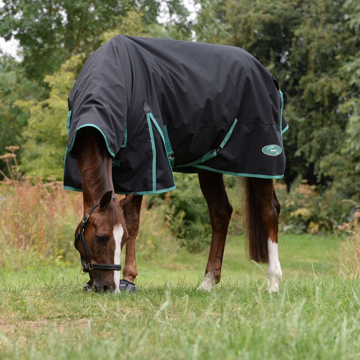 Weatherbeeta Rain Rug Combo Neck Lite Plus 900d Black/Bottle Green