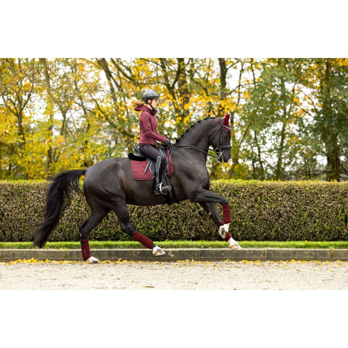 LeMieux Saddlepad Crystal Suede Dressage Burgundy