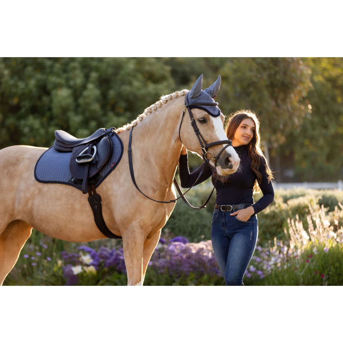 LeMieux Saddlepad Classique Suede Jumping Jay Blue