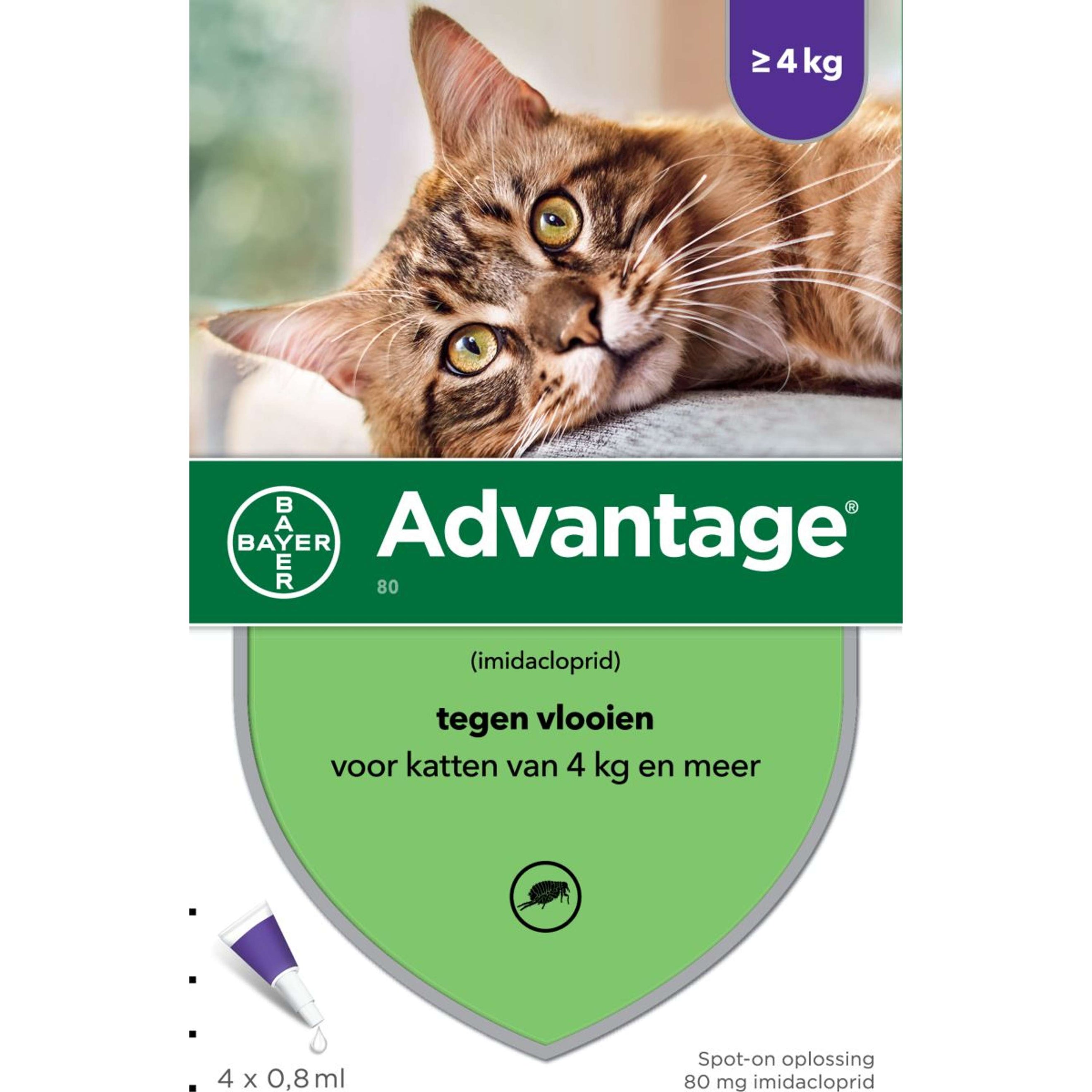 Advantage Advantage 80 Spot-On Cat 4-8kg 4 Pipettes