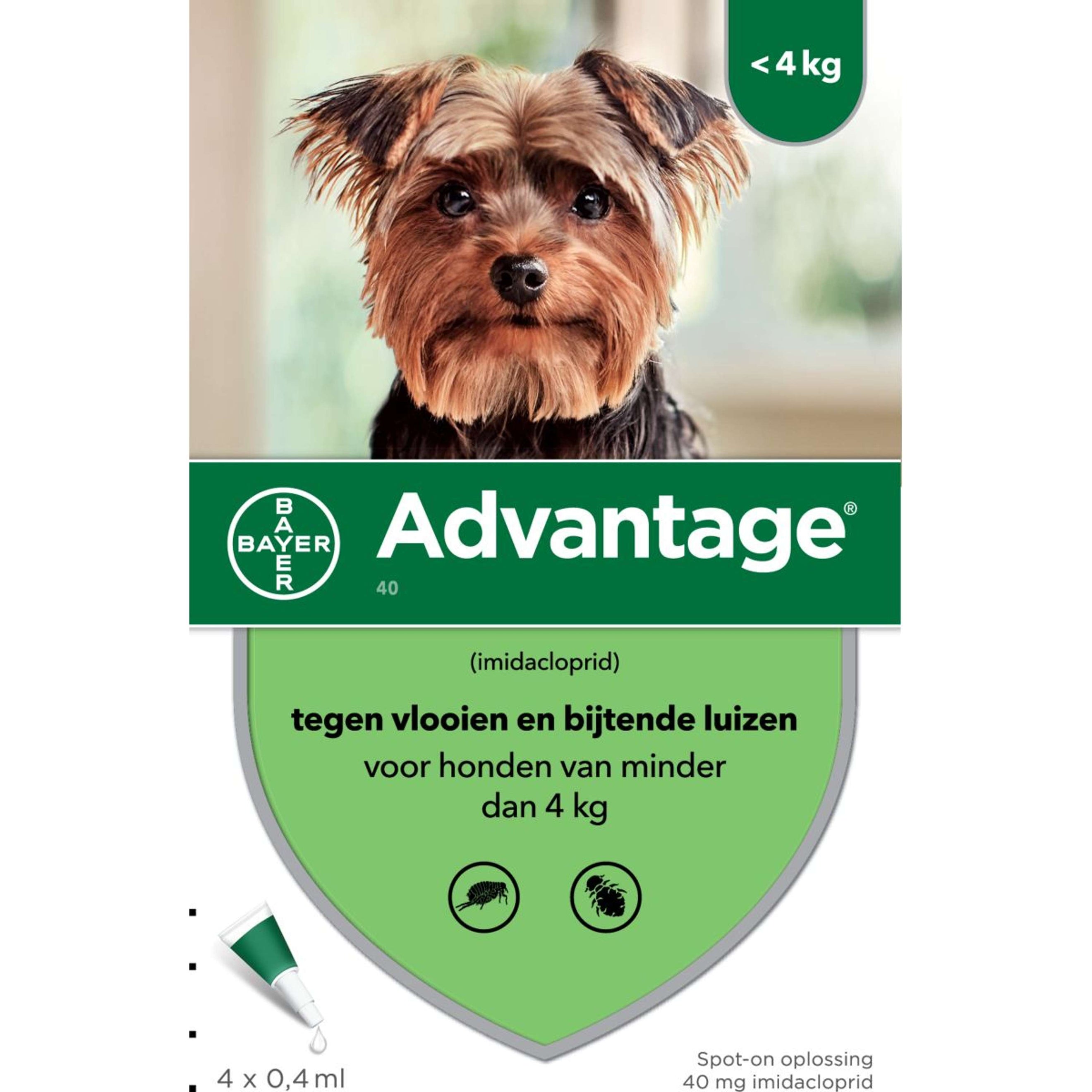 Advantage Advantage 40 Spot-On Dog <4kg 4 Pipettes