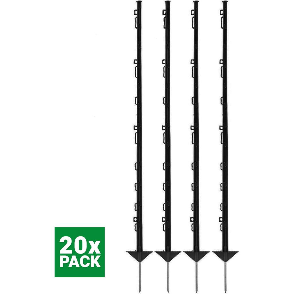 Agradi Power Classic Plastic Post Double 125cm 20 Pieces Black