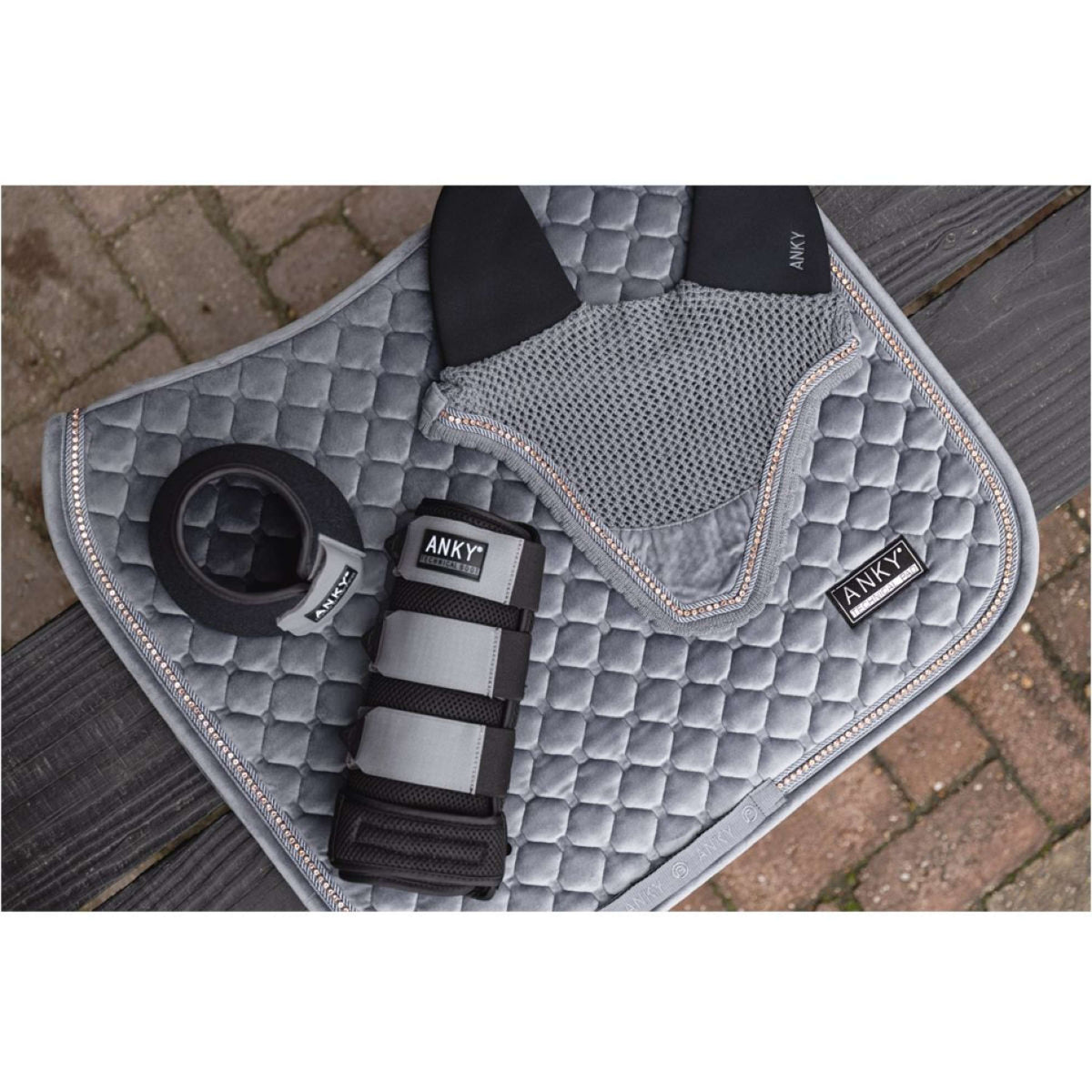 ANKY Saddlepad Velvet Stones Dressage Steel Grey