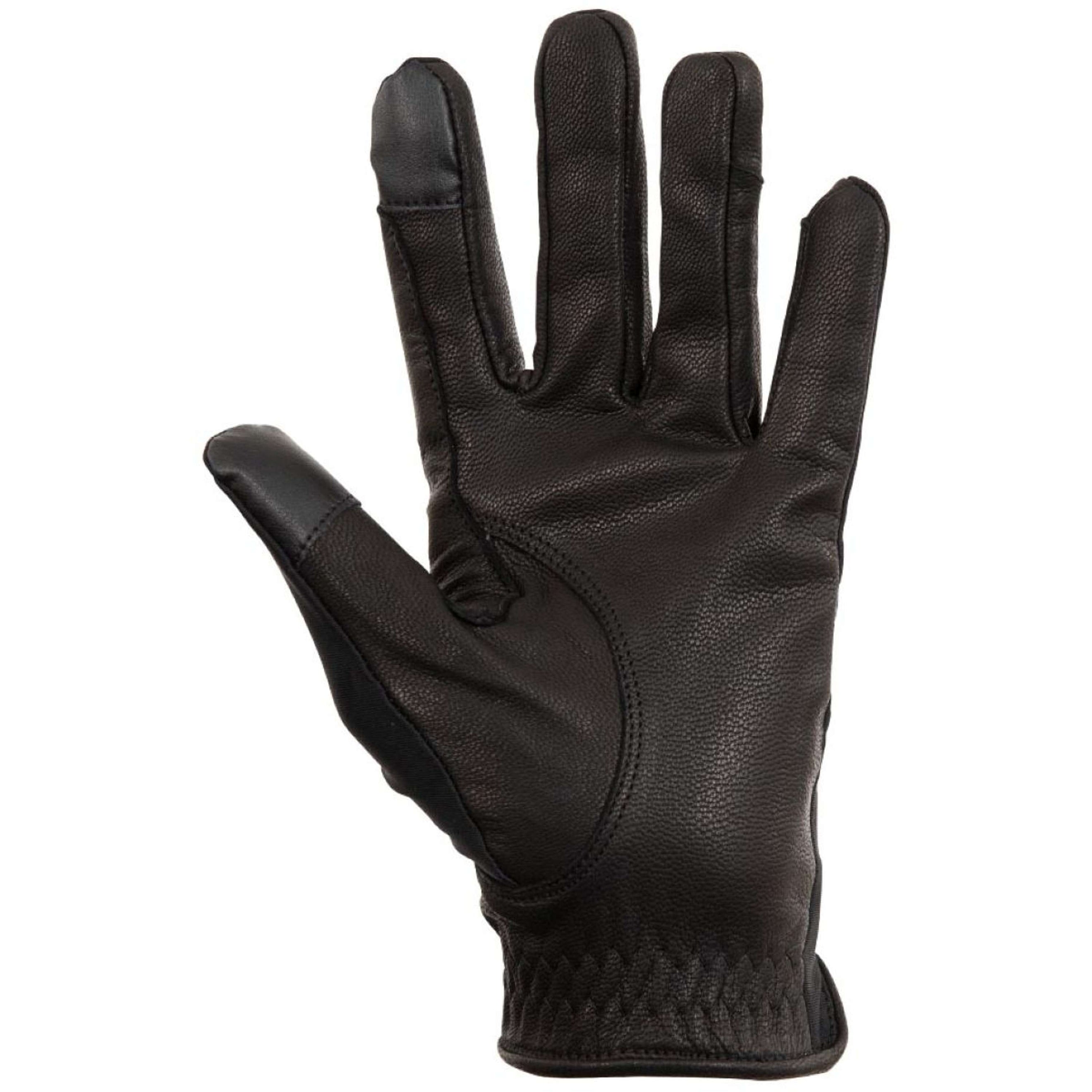 Anky Riding Gloves Leer/Lycra Black