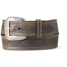 Ariat Belt Tooled Double Stitched Brown