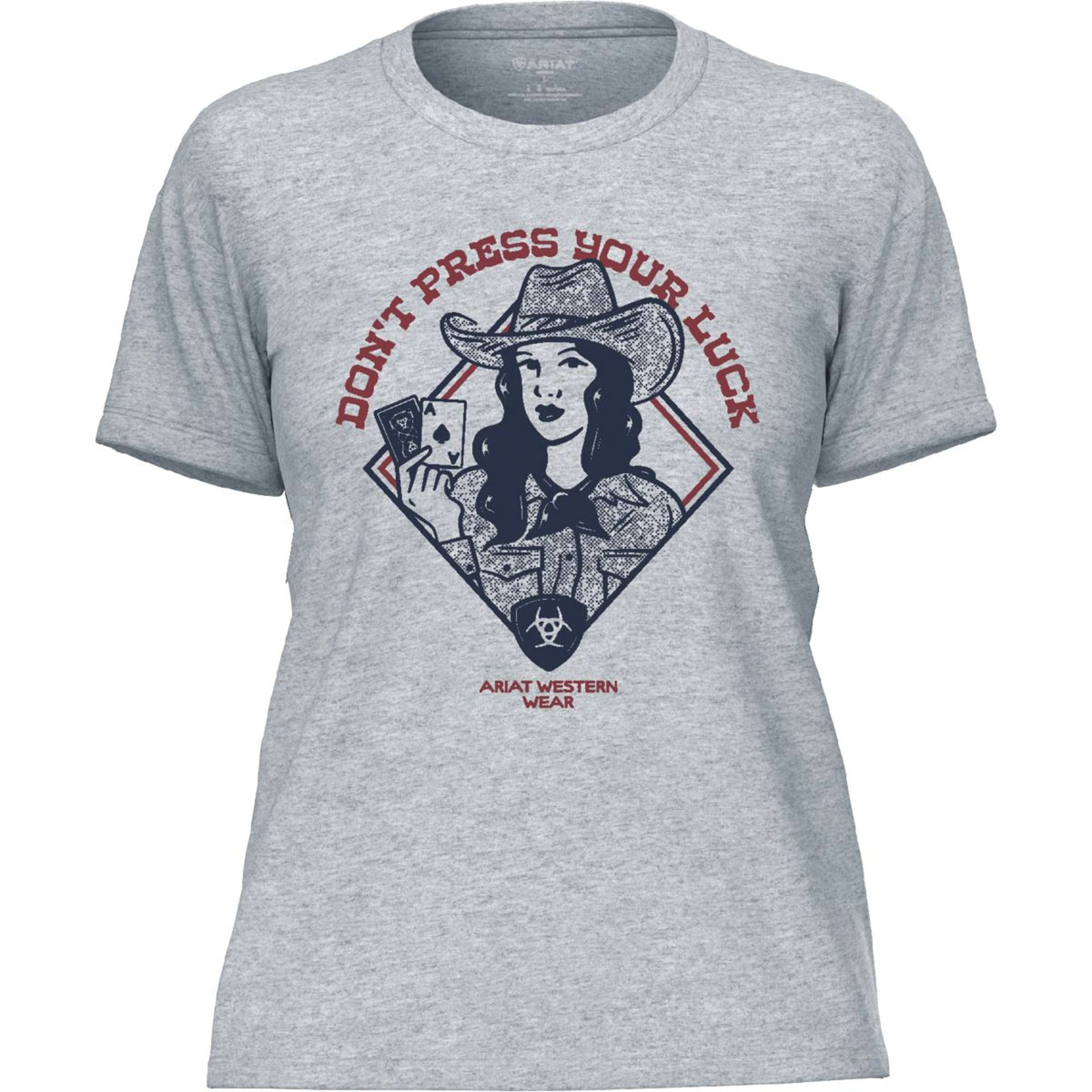 Ariat T-Shirt Don't Press Your Luck Women Ice Blue