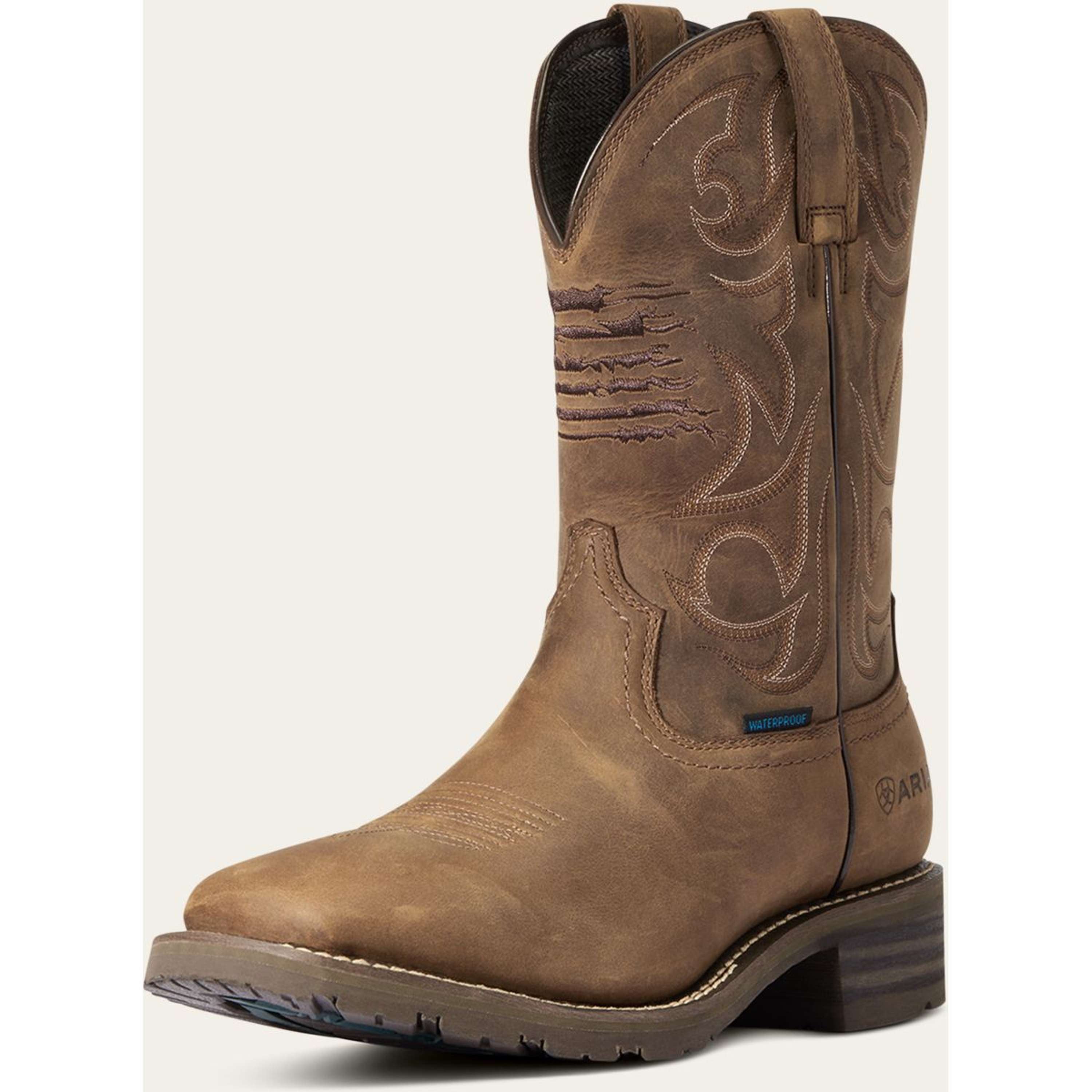 Ariat Western Boots Hybrid Patriot H2O Men Distressed Brown