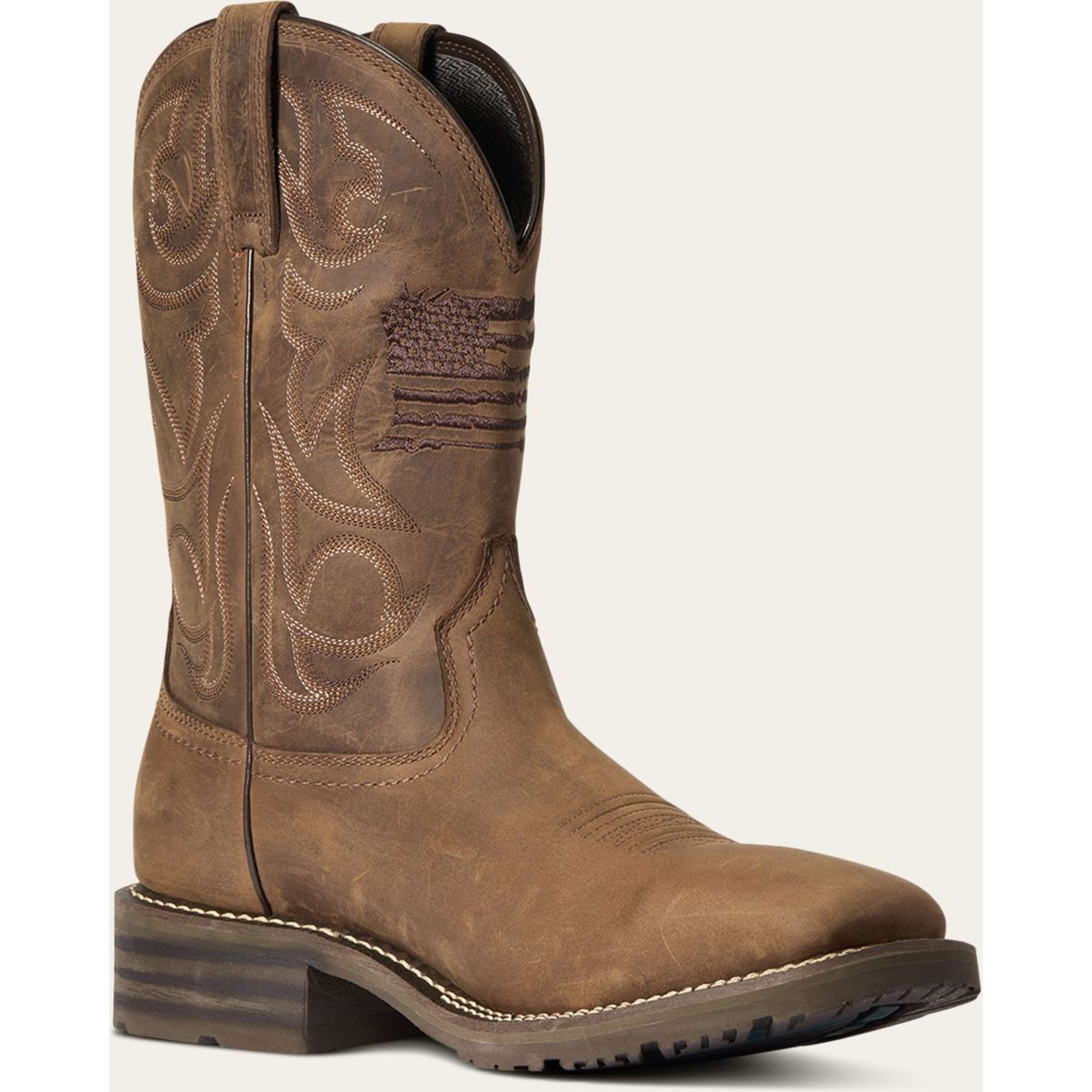 Ariat Western Boots Hybrid Patriot H2O Men Distressed Brown