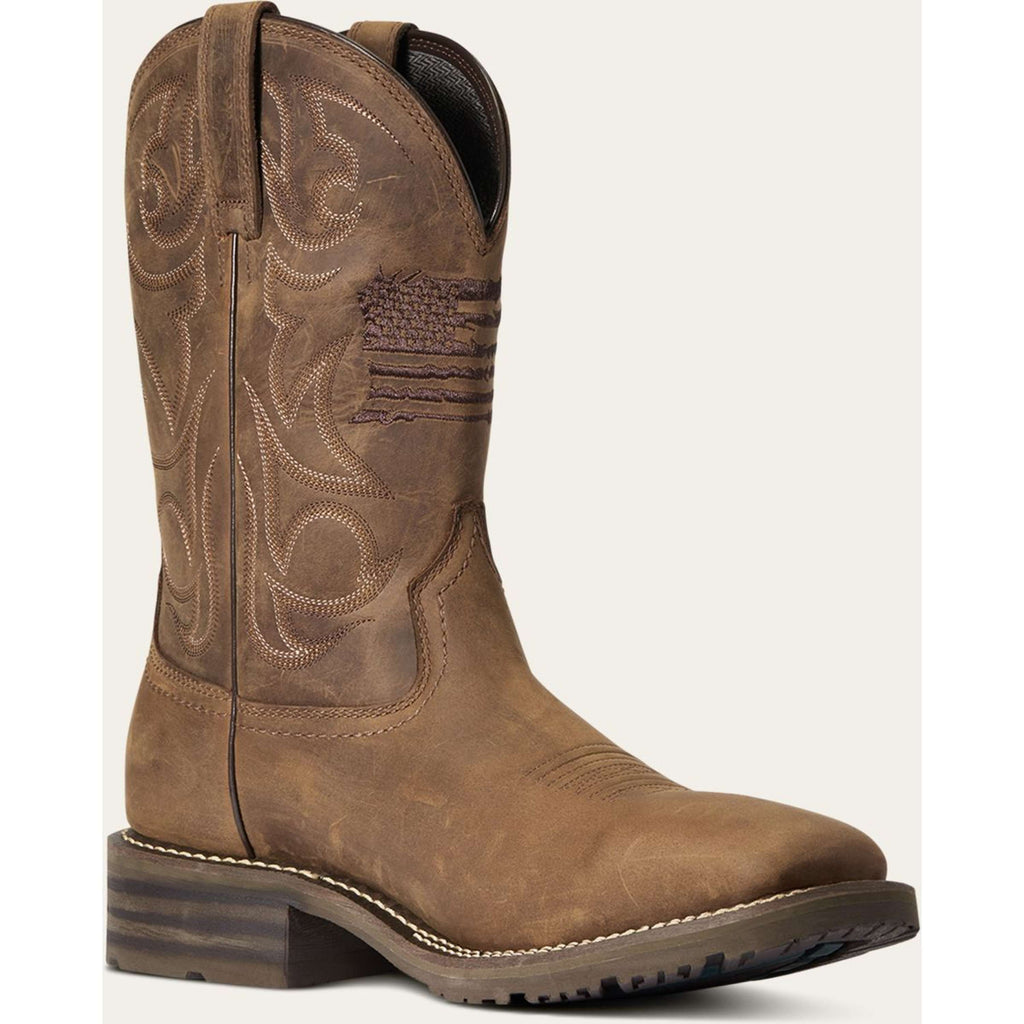 Ariat Western Boots Hybrid Patriot H2O Men Distressed Brown