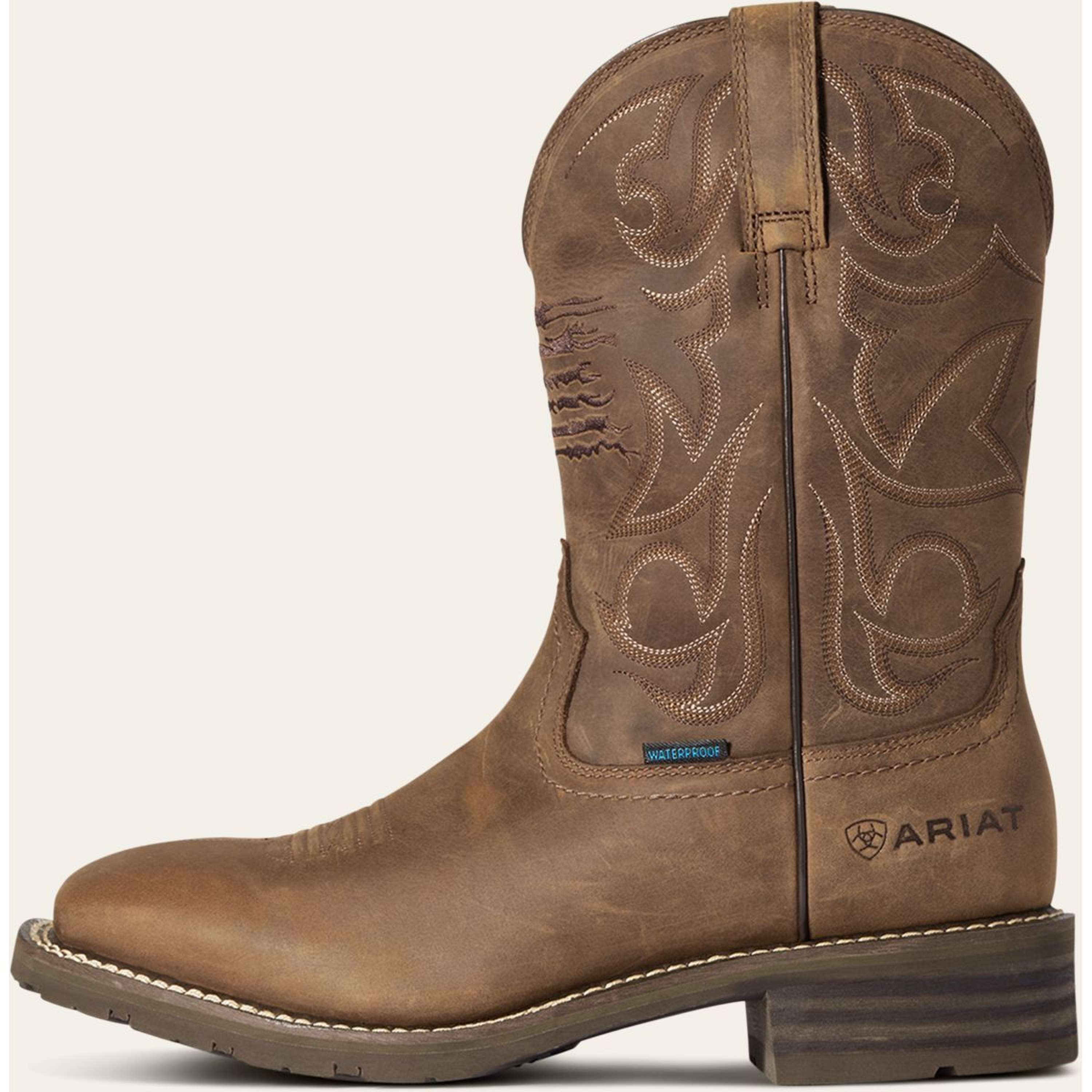 Ariat Western Boots Hybrid Patriot H2O Men Distressed Brown