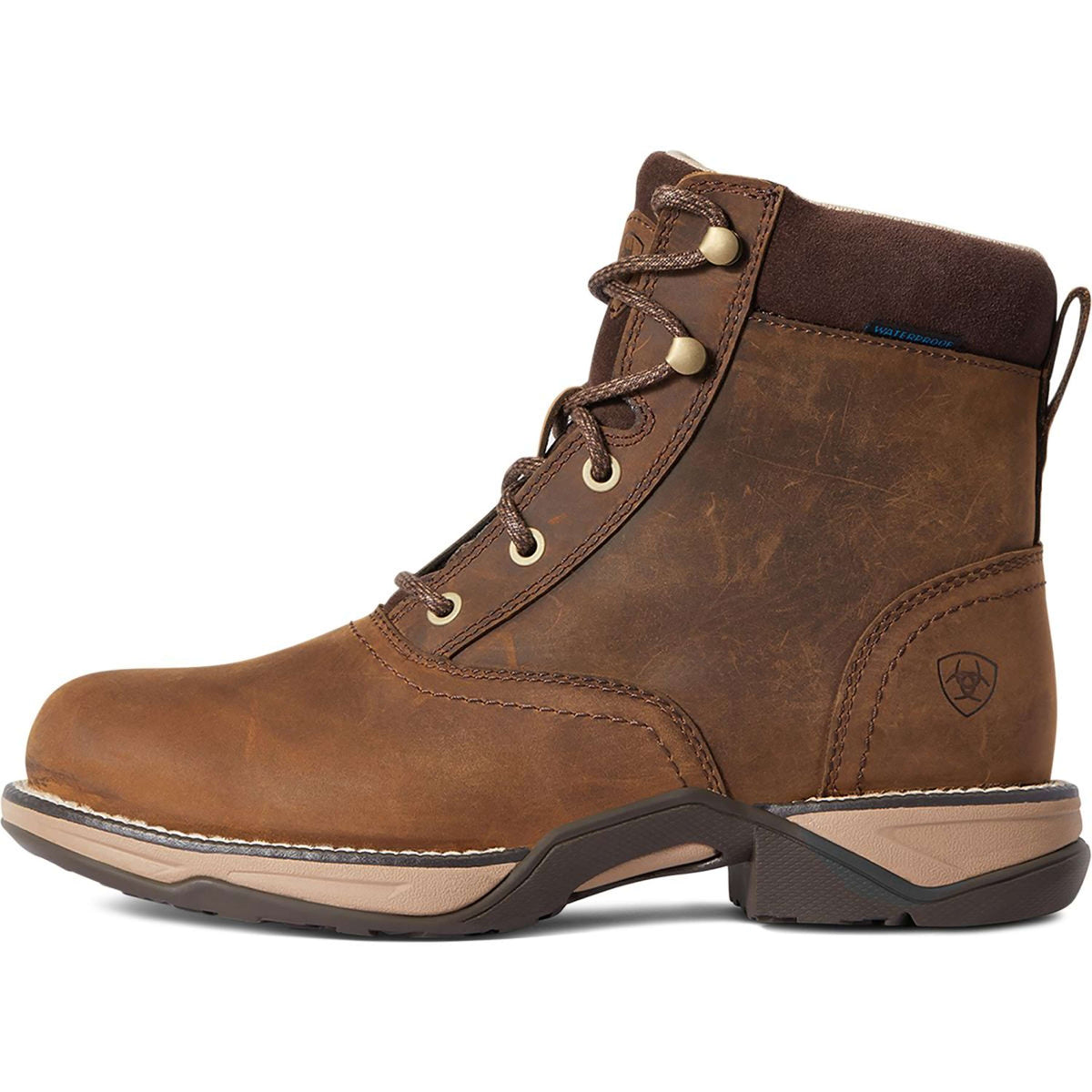 Ariat Anthem Round Toe Lacer H2O Women Distressed Brown