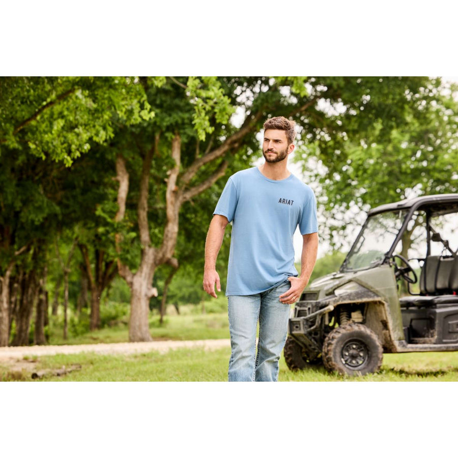 Ariat T-Shirt Blazing Saddle Men Blue