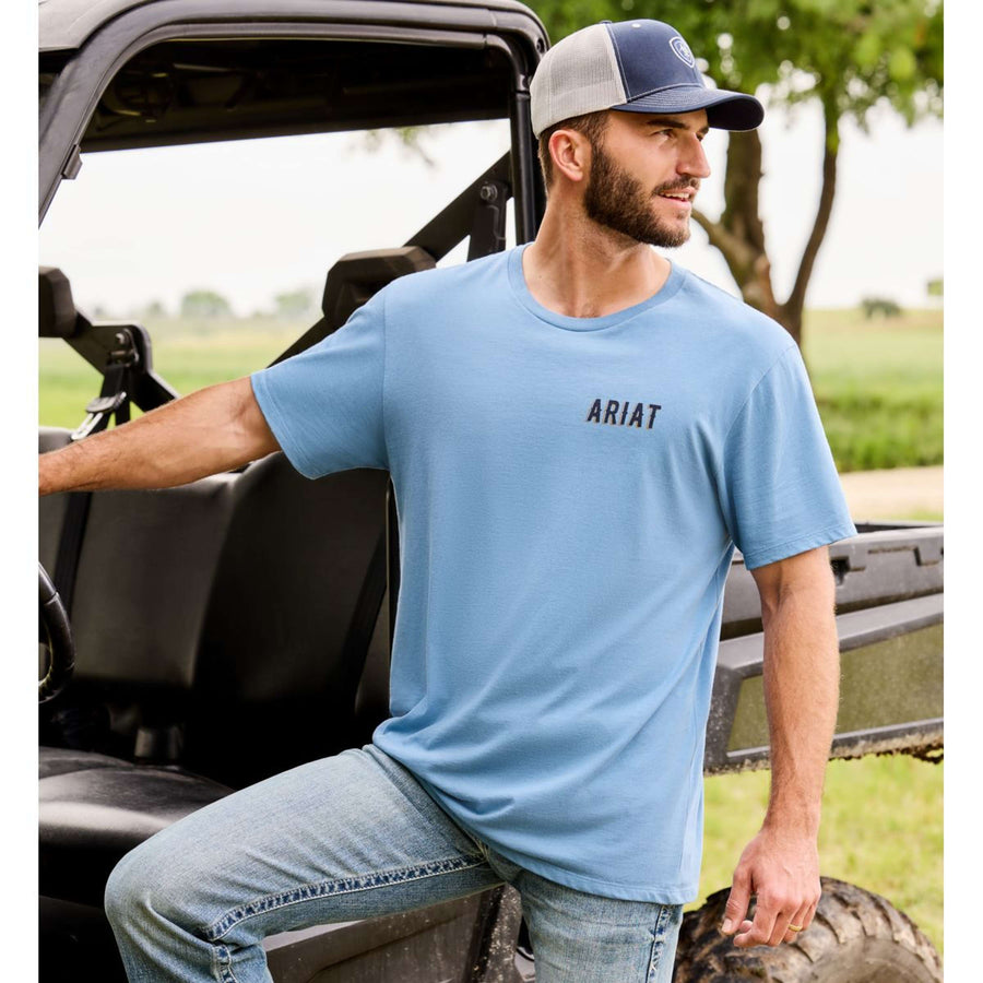 Ariat T-Shirt Blazing Saddle Men Blue