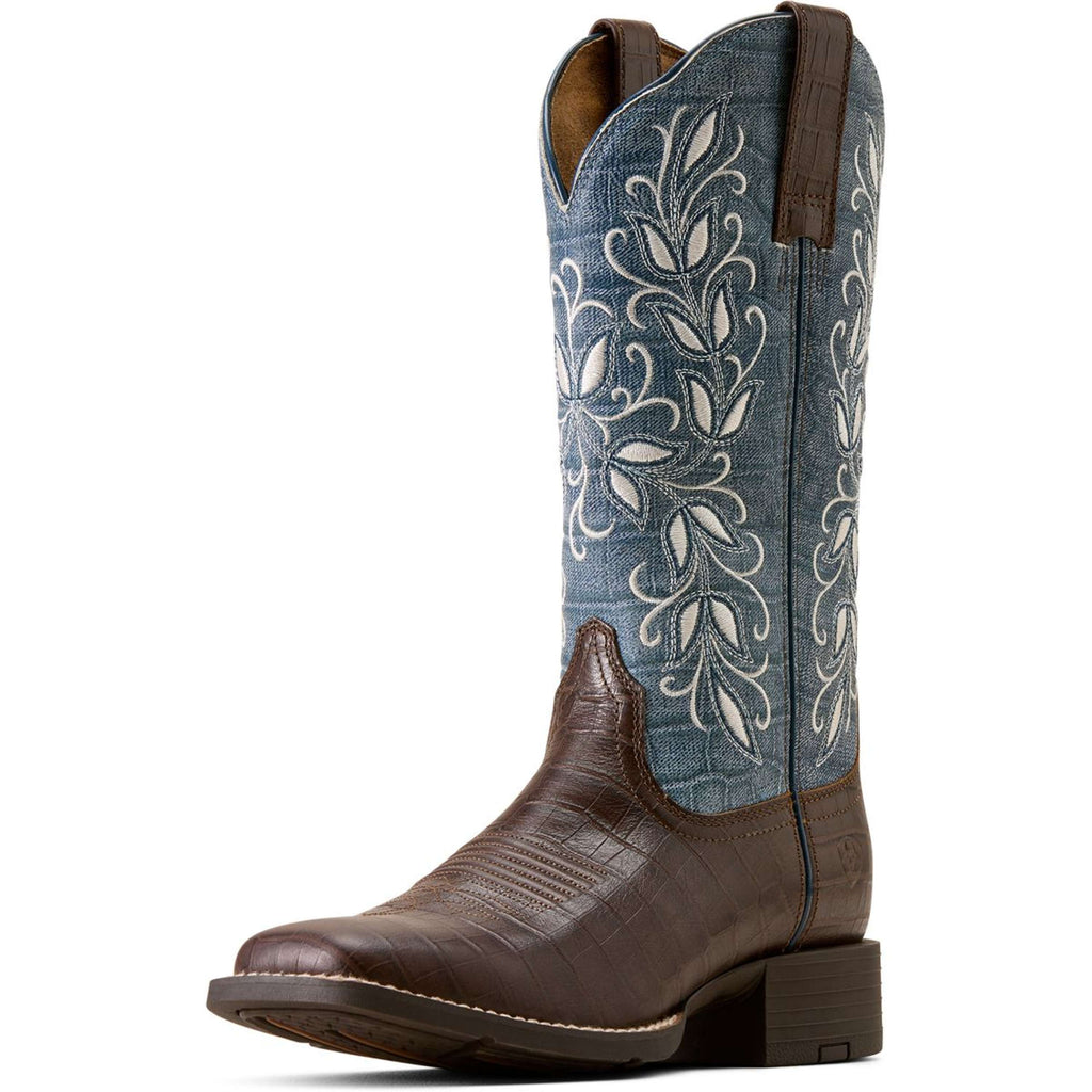 Ariat Western Boots Round Up Holly Women Chocolate Croc
