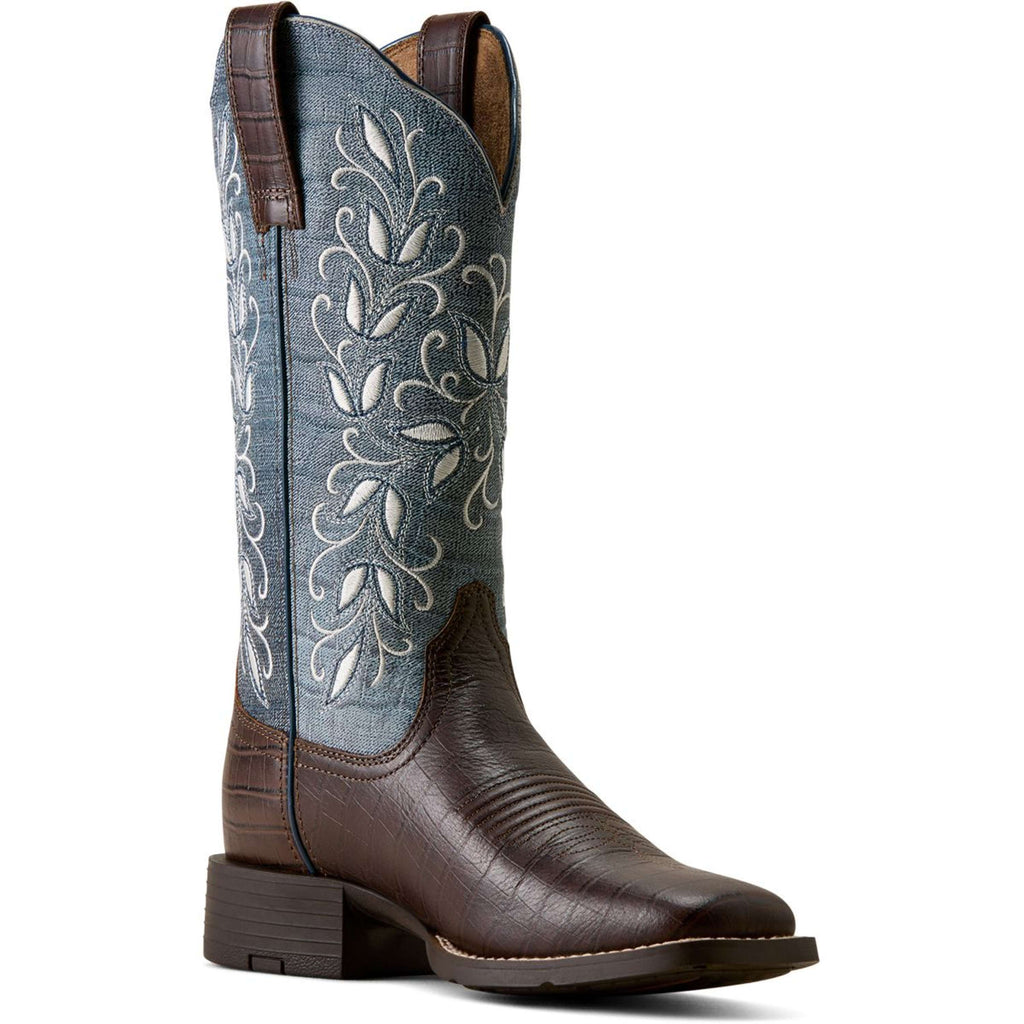 Ariat Western Boots Round Up Holly Women Chocolate Croc
