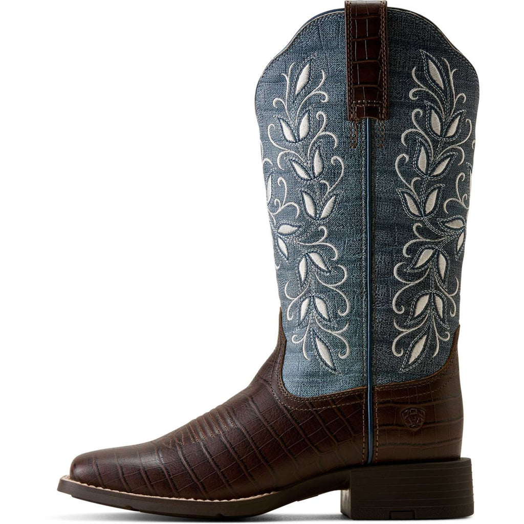 Ariat Western Boots Round Up Holly Women Chocolate Croc