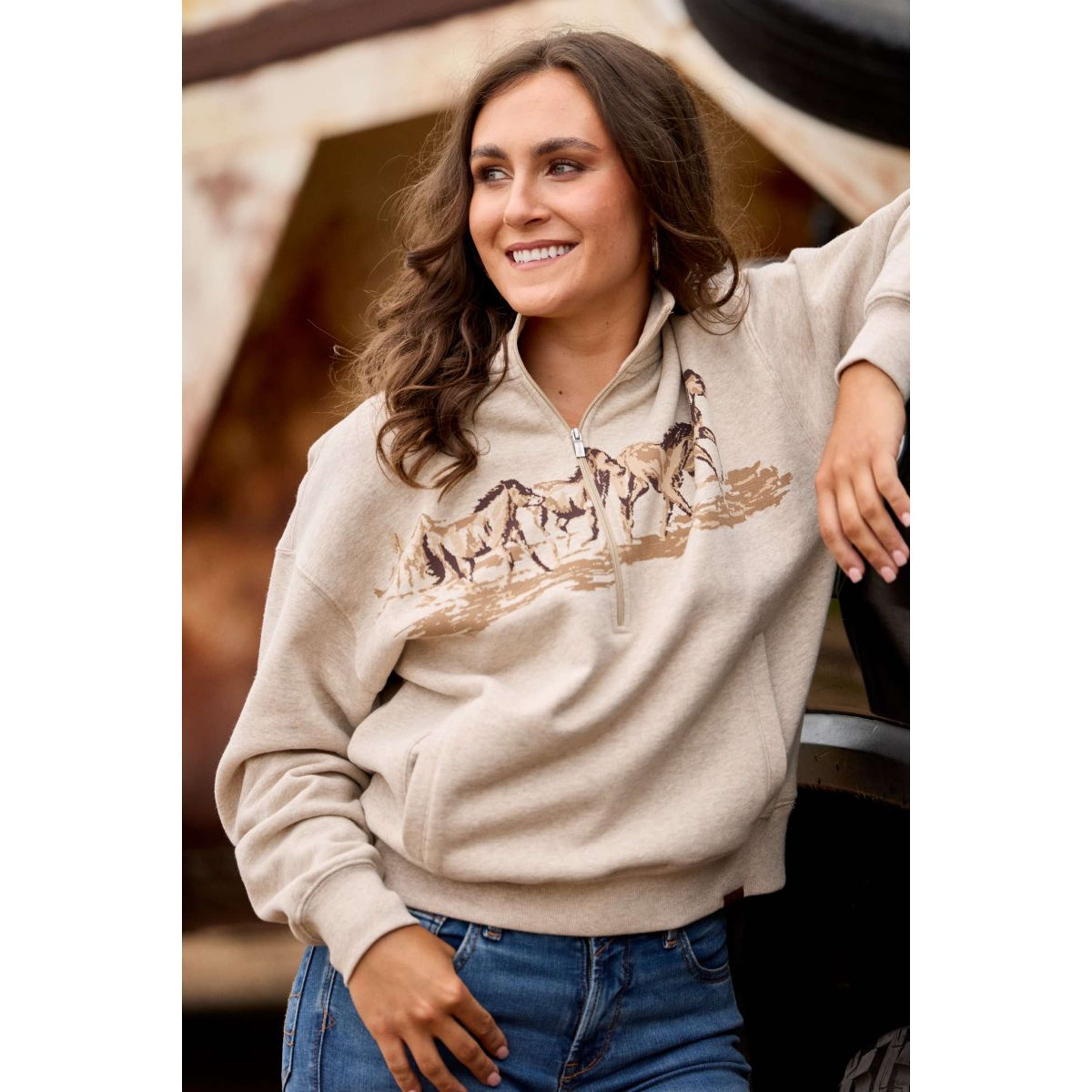 Ariat Sweater Running Wild Women Oatmeal