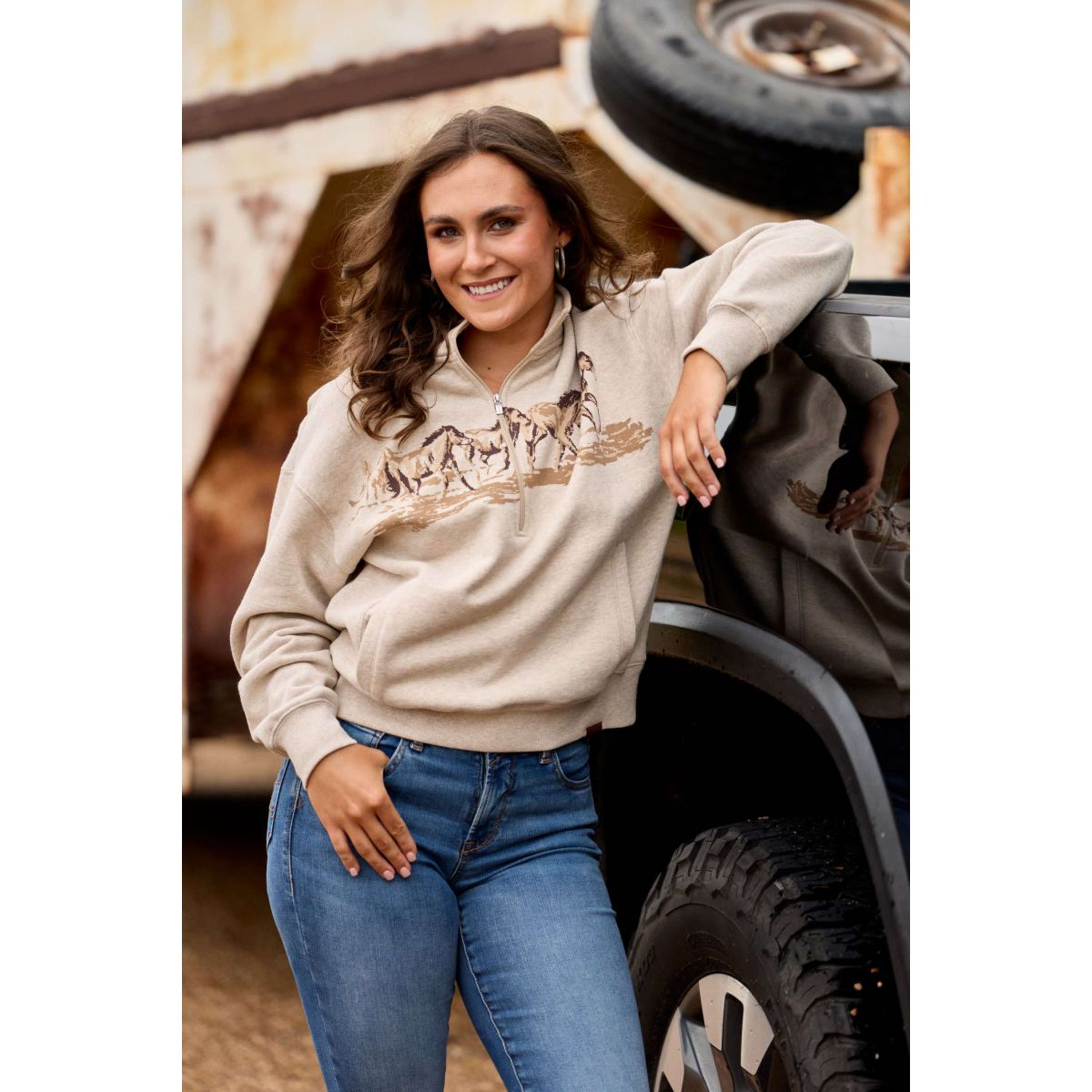Ariat Sweater Running Wild Women Oatmeal