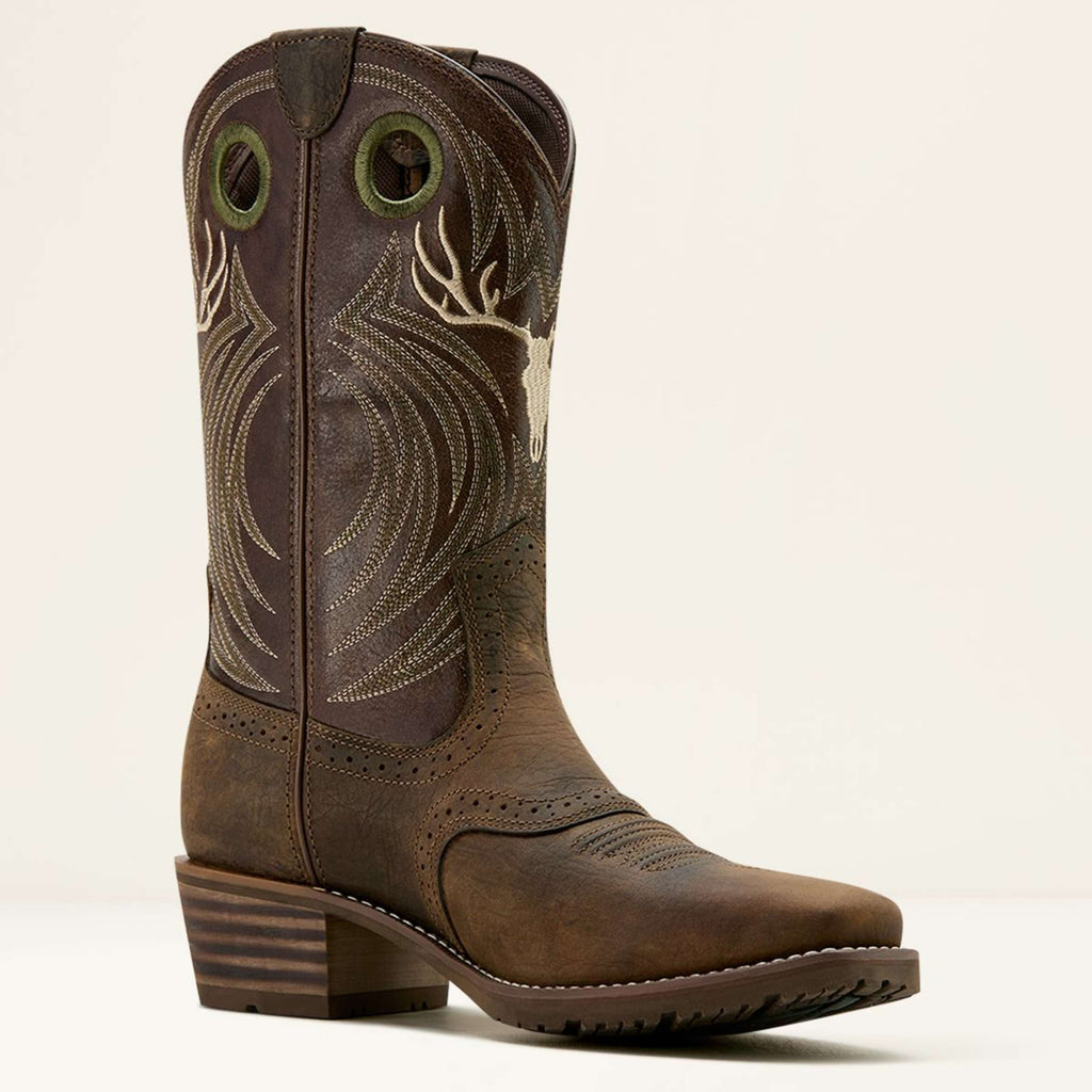 Ariat Western Boots Hybrid Roughstock Antler Men Wild Taupe/Espresso