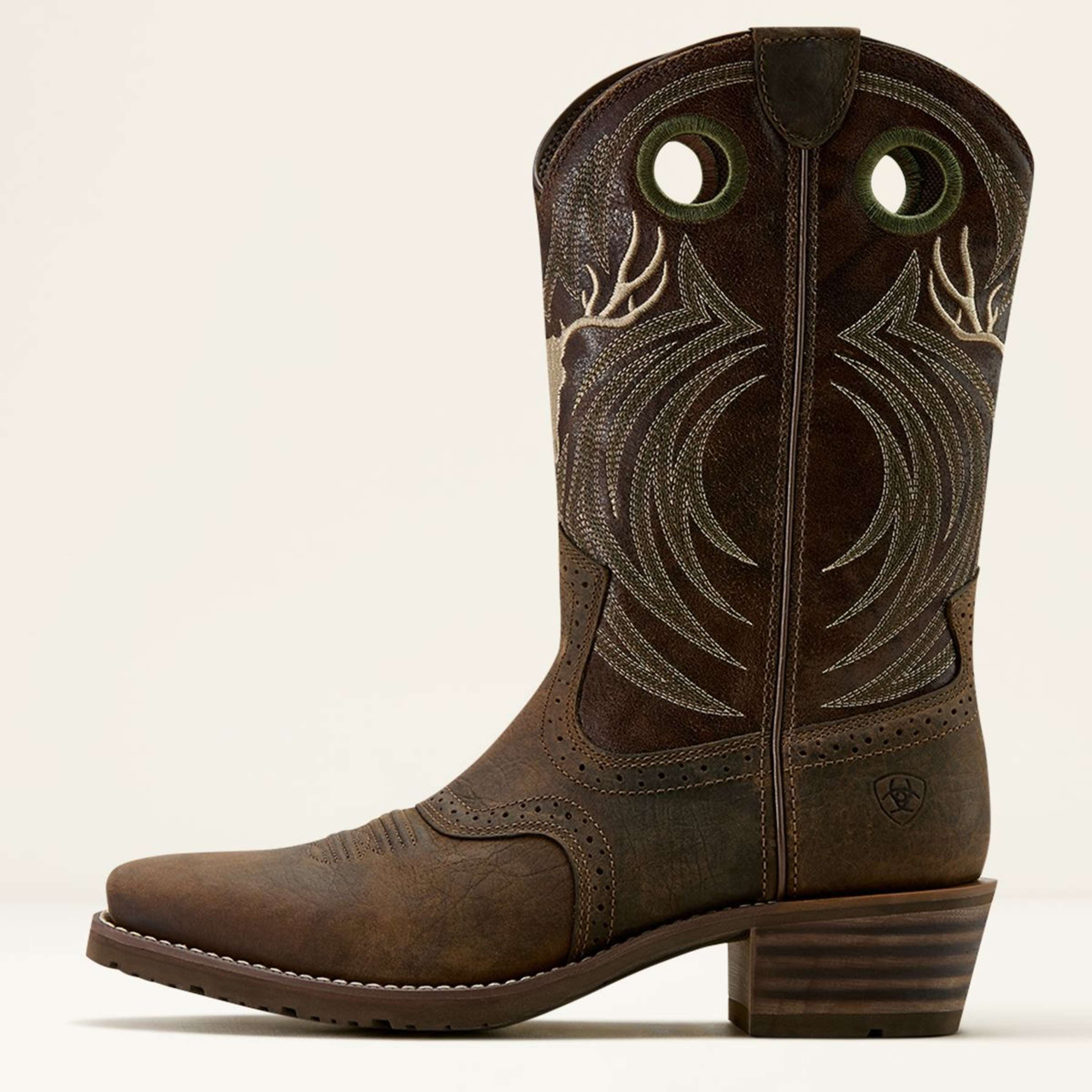 Ariat Western Boots Hybrid Roughstock Antler Men Wild Taupe/Espresso