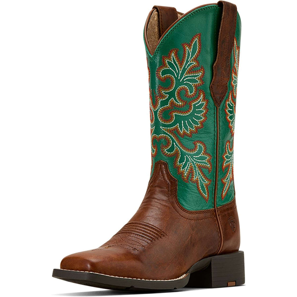 Ariat Western Boots Round Up Stretchfit Women Arizona Brown/Aged Jade