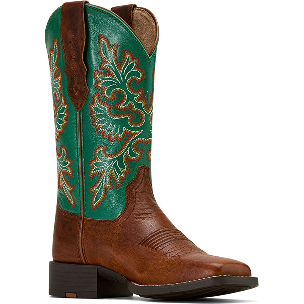 Ariat Western Boots Round Up Stretchfit Women Arizona Brown/Aged Jade